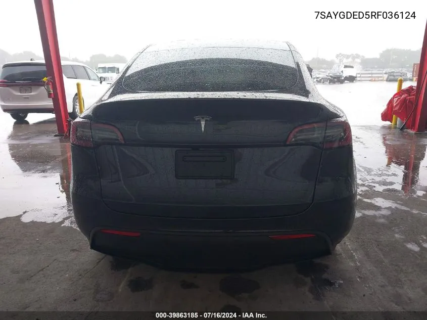 7SAYGDED5RF036124 2024 Tesla Model Y Long Range/Rwd