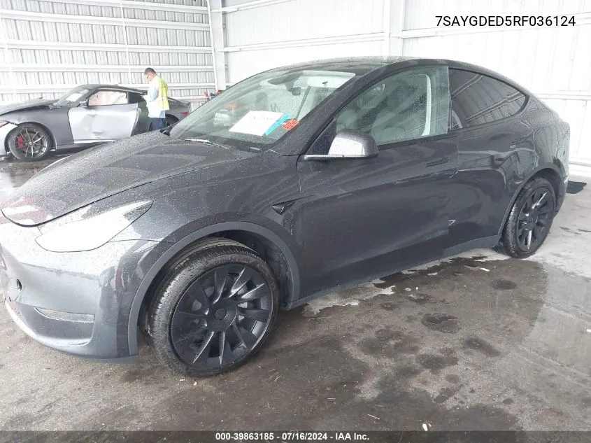 7SAYGDED5RF036124 2024 Tesla Model Y Long Range/Rwd