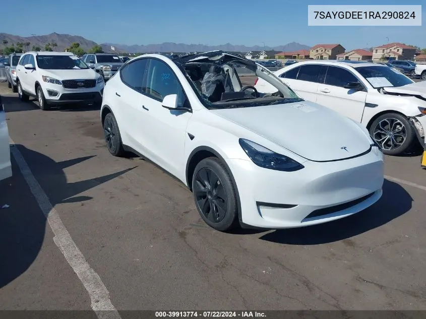 2024 Tesla Model Y Long Range Dual Motor All-Wheel Drive VIN: 7SAYGDEE1RA290824 Lot: 39913774