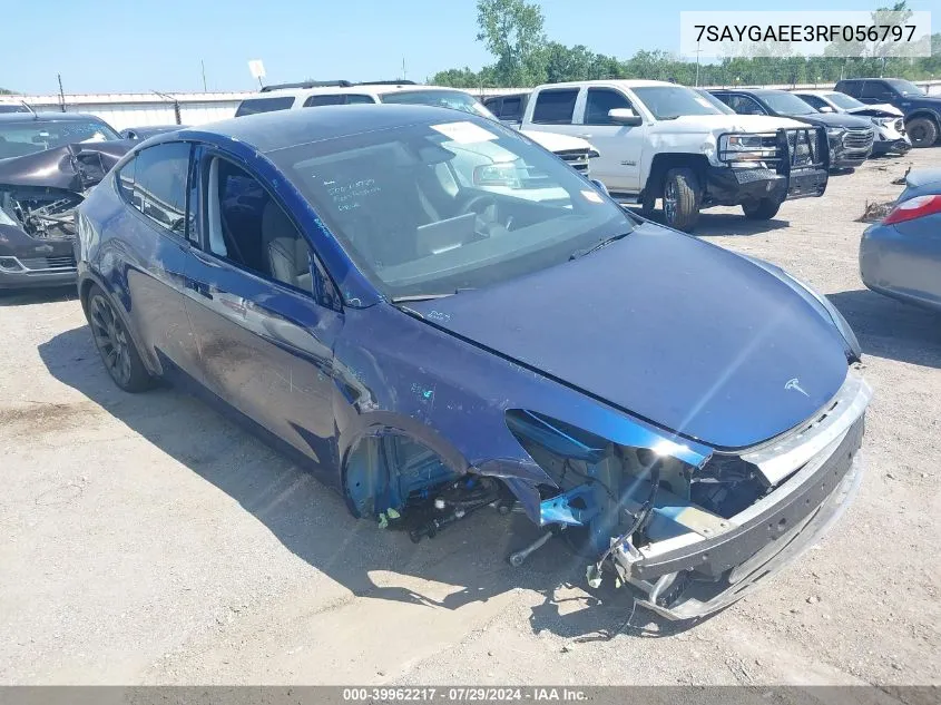 2024 Tesla Model Y Long Range Dual Motor All-Wheel Drive VIN: 7SAYGAEE3RF056797 Lot: 39962217