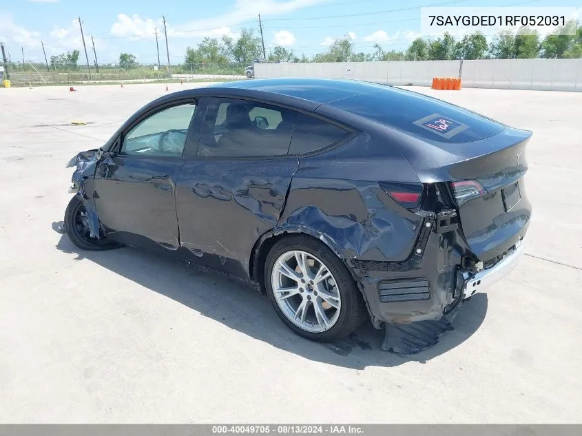 7SAYGDED1RF052031 2024 Tesla Model Y Long Range/Rwd