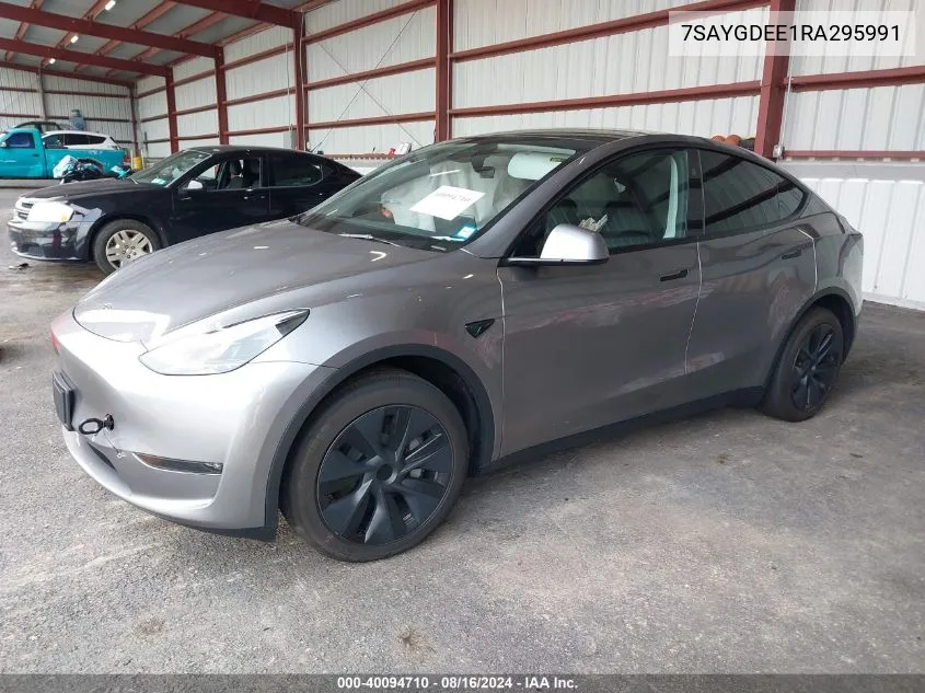 2024 Tesla Model Y Long Range Dual Motor All-Wheel Drive VIN: 7SAYGDEE1RA295991 Lot: 40094710