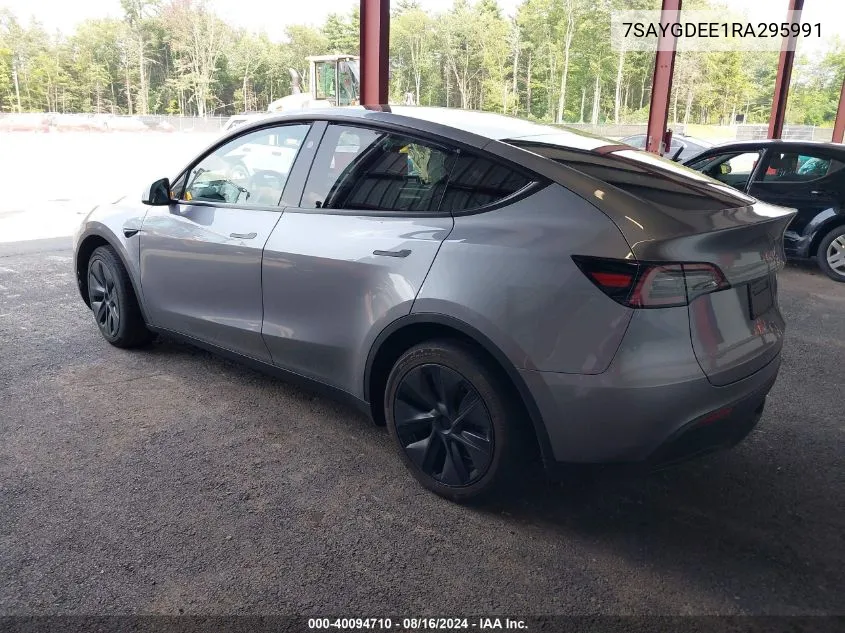 2024 Tesla Model Y Long Range Dual Motor All-Wheel Drive VIN: 7SAYGDEE1RA295991 Lot: 40094710