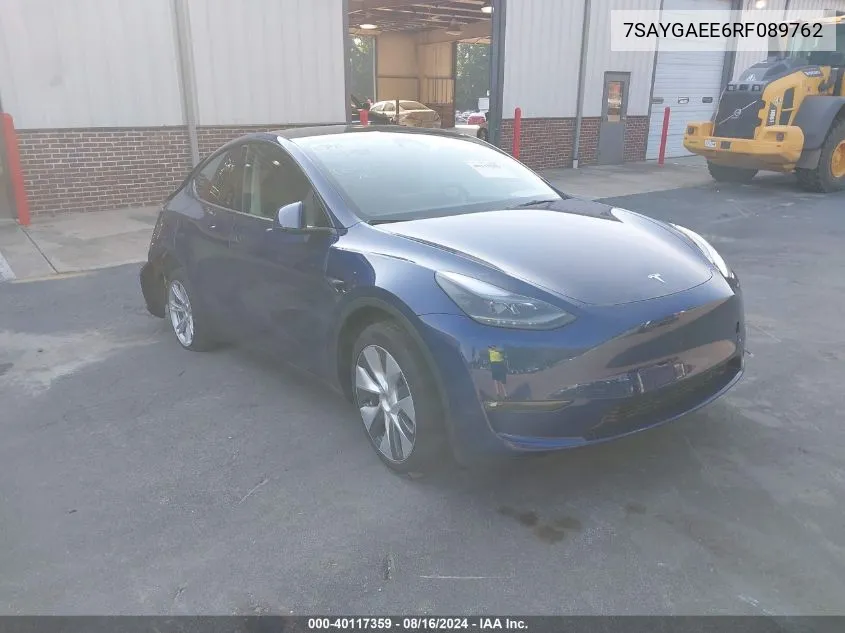 2024 Tesla Model Y Long Range Dual Motor All-Wheel Drive VIN: 7SAYGAEE6RF089762 Lot: 40117359