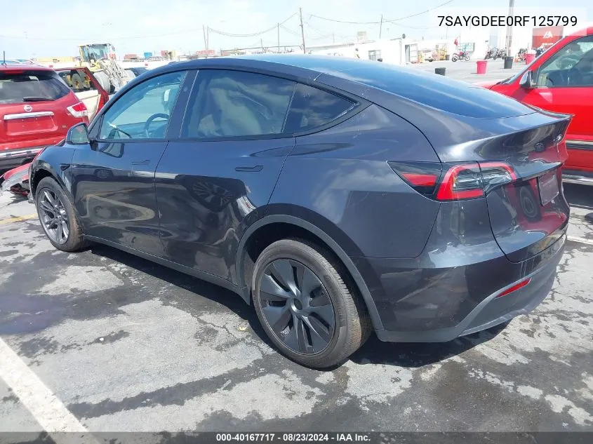 2024 Tesla Model Y VIN: 7SAYGDEE0RF125799 Lot: 40167717