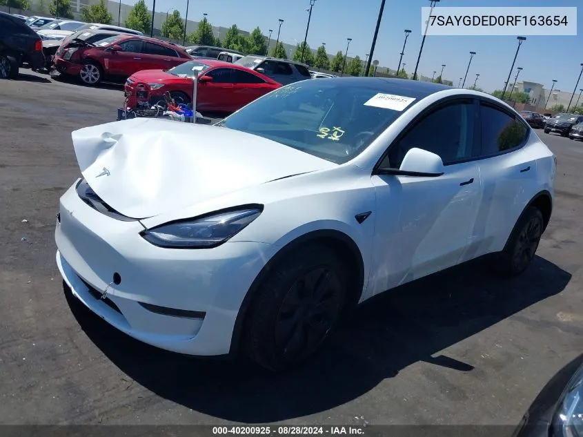 2024 Tesla Model Y Long Range Dual Motor All-Wheel Drive/Rwd VIN: 7SAYGDED0RF163654 Lot: 40200925