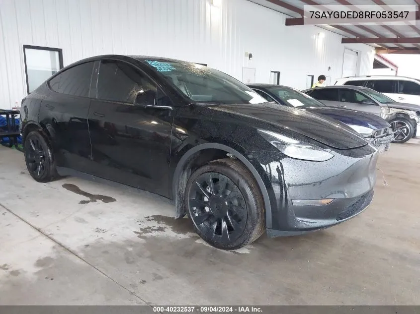 2024 Tesla Model Y Long Range Dual Motor All-Wheel Drive/Rwd VIN: 7SAYGDED8RF053547 Lot: 40232537