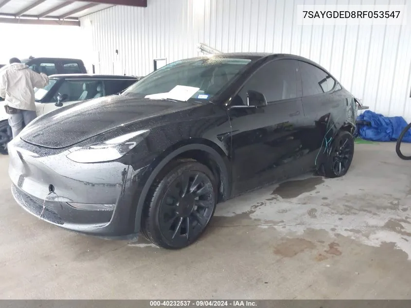 2024 Tesla Model Y Long Range Dual Motor All-Wheel Drive/Rwd VIN: 7SAYGDED8RF053547 Lot: 40232537