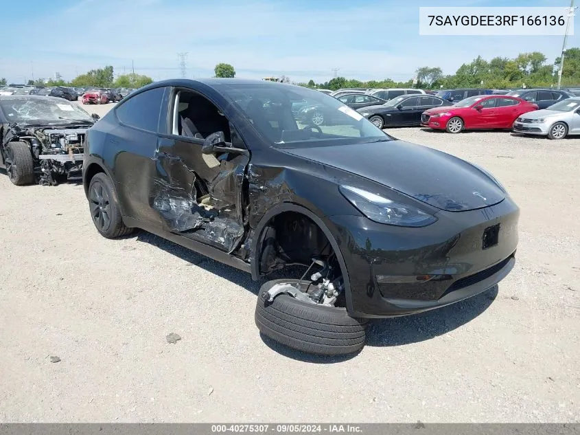 2024 Tesla Model Y VIN: 7SAYGDEE3RF166136 Lot: 40275307