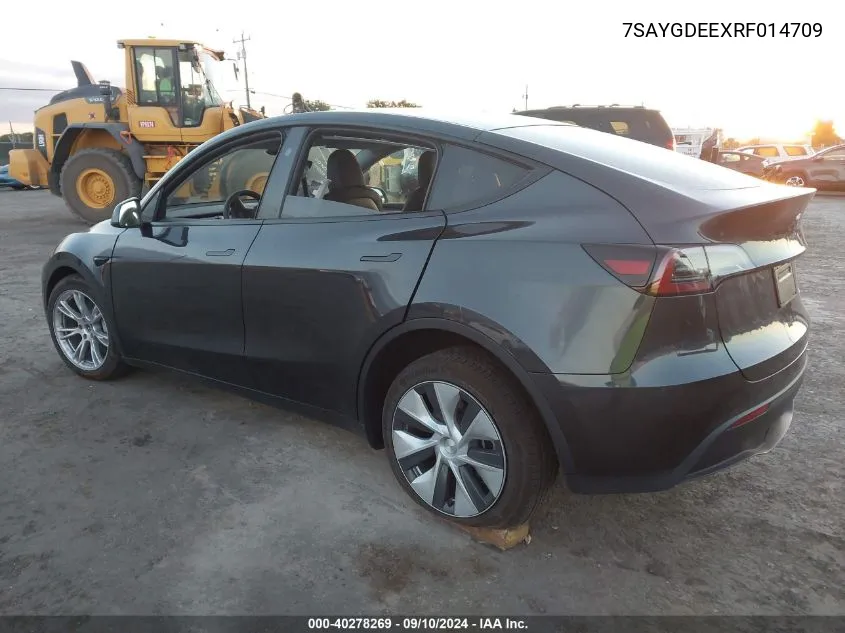 2024 Tesla Model Y Long Range Dual Motor All-Wheel Drive VIN: 7SAYGDEEXRF014709 Lot: 40278269