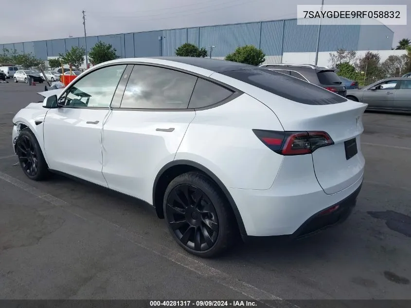 2024 Tesla Model Y Long Range Dual Motor All-Wheel Drive VIN: 7SAYGDEE9RF058832 Lot: 40281317