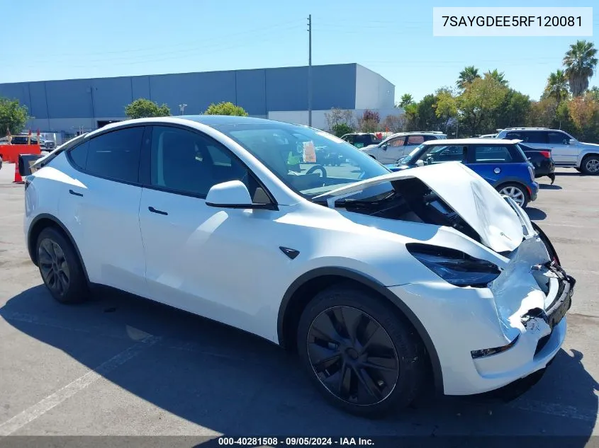 7SAYGDEE5RF120081 2024 Tesla Model Y Long Range Dual Motor All-Wheel Drive