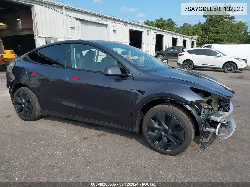 2024 Tesla Model Y Long Range Dual Motor All-Wheel Drive VIN: 7SAYGDEE5RF132229 Lot: 40285636