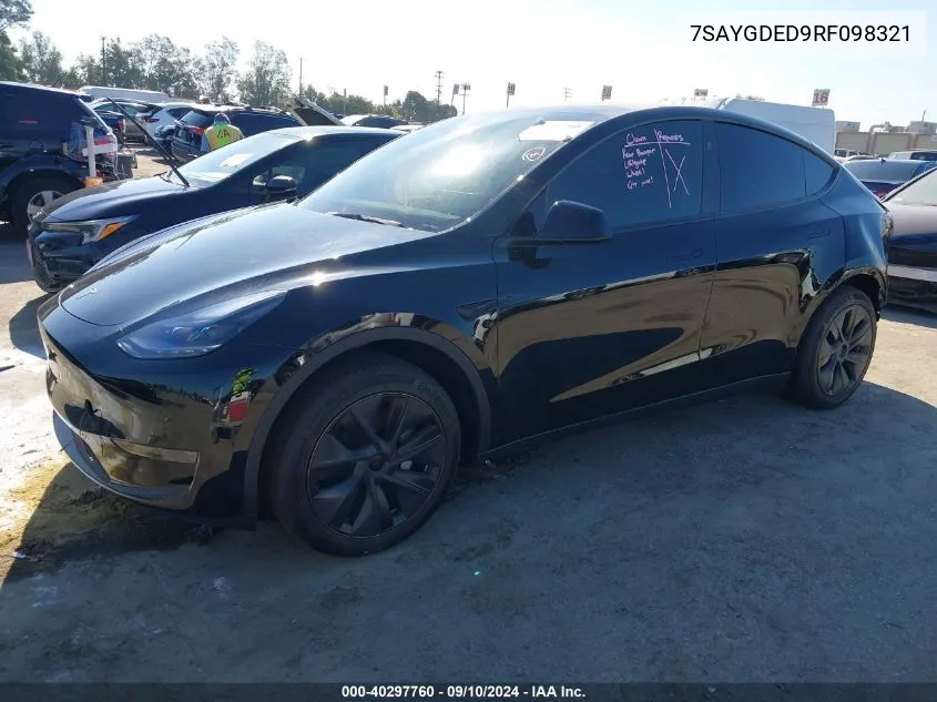 7SAYGDED9RF098321 2024 Tesla Model Y