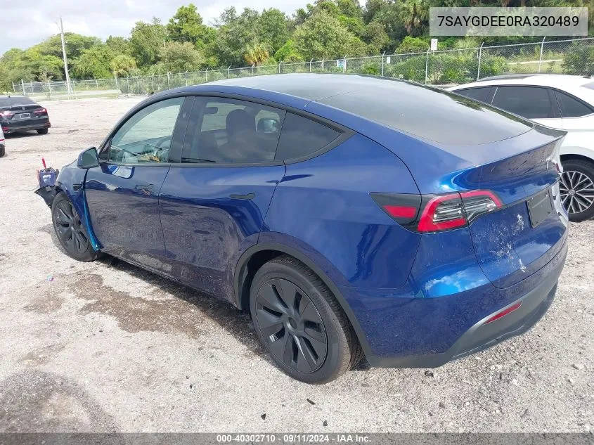 7SAYGDEE0RA320489 2024 Tesla Model Y