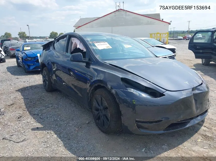 2024 Tesla Model Y Long Range Dual Motor All-Wheel Drive VIN: 7SAYGDEE5RF153694 Lot: 40309800