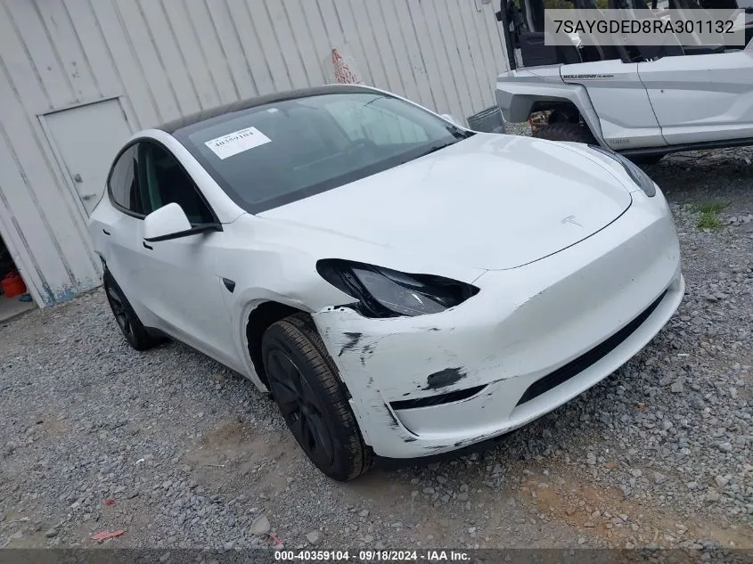 2024 Tesla Model Y Long Range Dual Motor All-Wheel Drive/Rwd VIN: 7SAYGDED8RA301132 Lot: 40359104