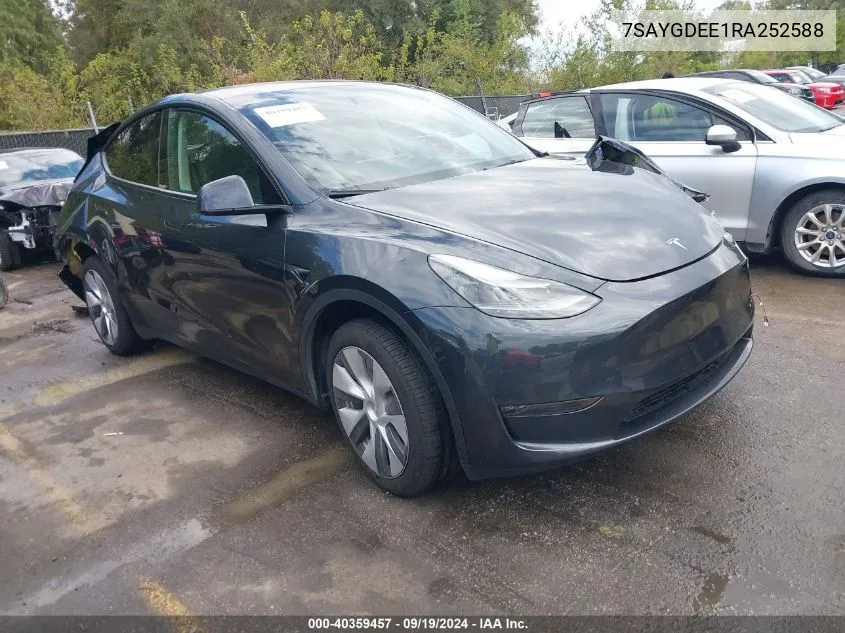 2024 Tesla Model Y Long Range Dual Motor All-Wheel Drive VIN: 7SAYGDEE1RA252588 Lot: 40359457