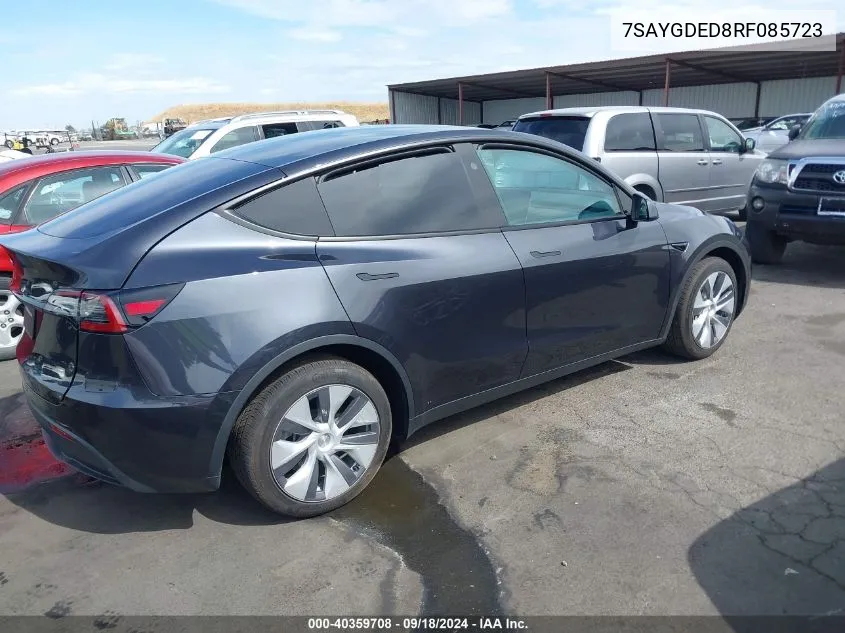 2024 Tesla Model Y Long Range Dual Motor All-Wheel Drive/Rwd VIN: 7SAYGDED8RF085723 Lot: 40359708