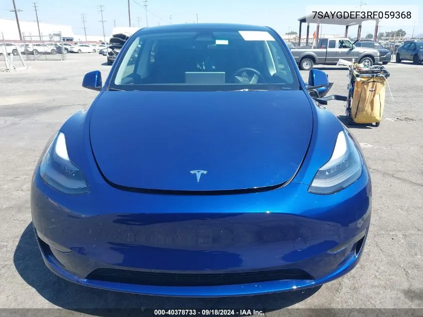 2024 Tesla Model Y Performance Dual Motor All-Wheel Drive VIN: 7SAYGDEF3RF059368 Lot: 40378733