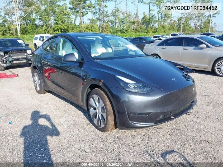 2024 Tesla Model Y Long Range Dual Motor All-Wheel Drive/Rwd VIN: 7SAYGDED1RF084462 Lot: 40400145