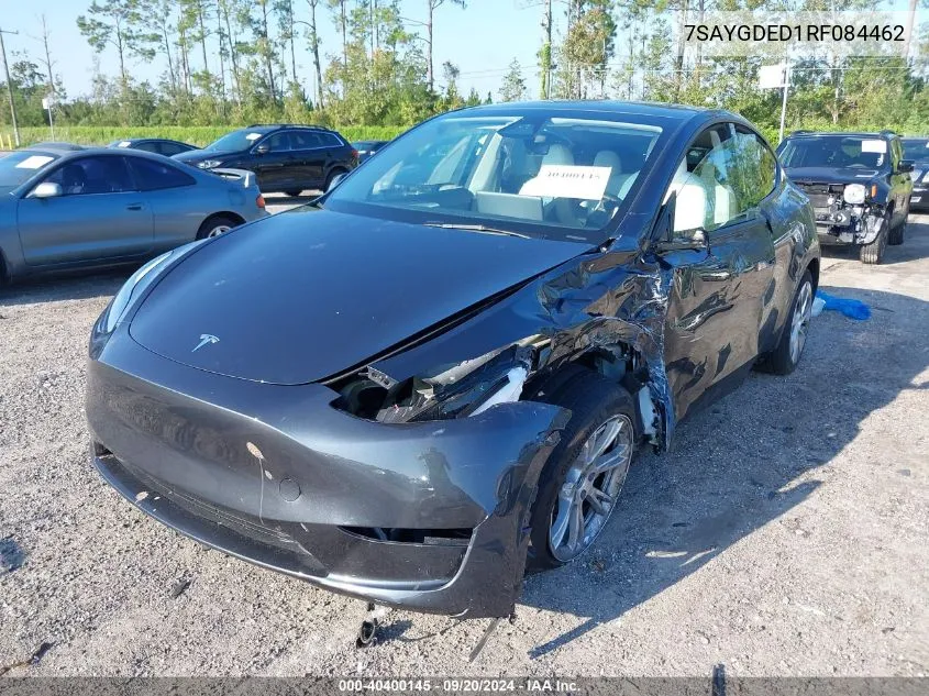 2024 Tesla Model Y Long Range Dual Motor All-Wheel Drive/Rwd VIN: 7SAYGDED1RF084462 Lot: 40400145