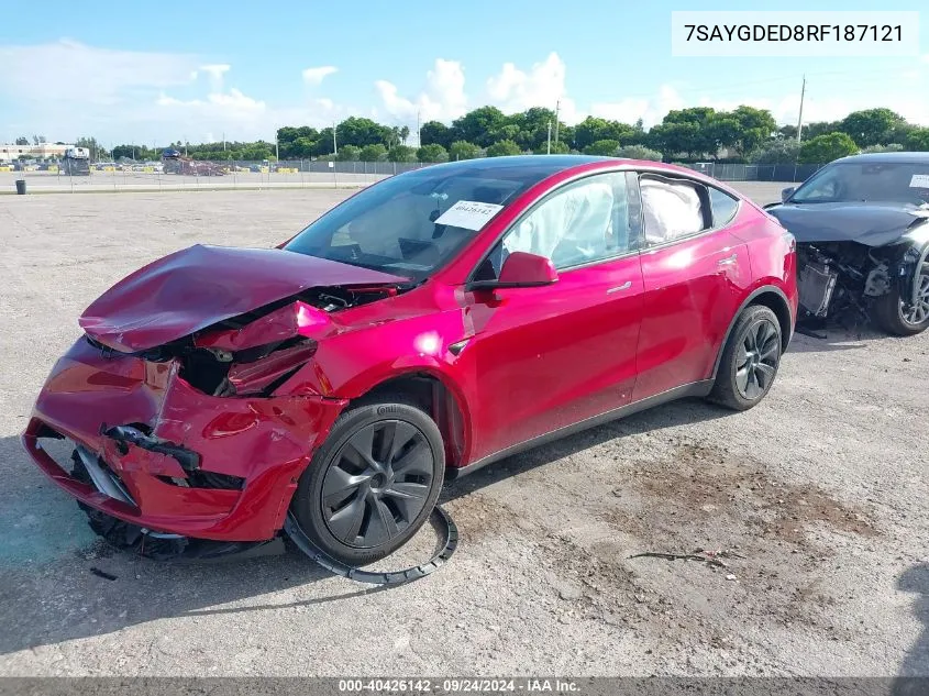 7SAYGDED8RF187121 2024 Tesla Model Y