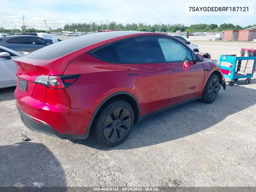 7SAYGDED8RF187121 2024 Tesla Model Y