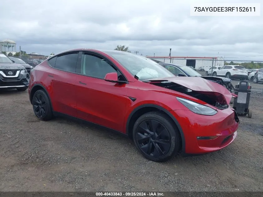 7SAYGDEE3RF152611 2024 Tesla Model Y Long Range Dual Motor All-Wheel Drive