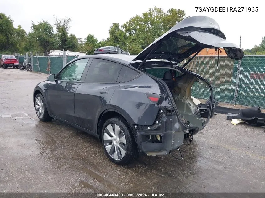 2024 Tesla Model Y Long Range Dual Motor All-Wheel Drive VIN: 7SAYGDEE1RA271965 Lot: 40440489