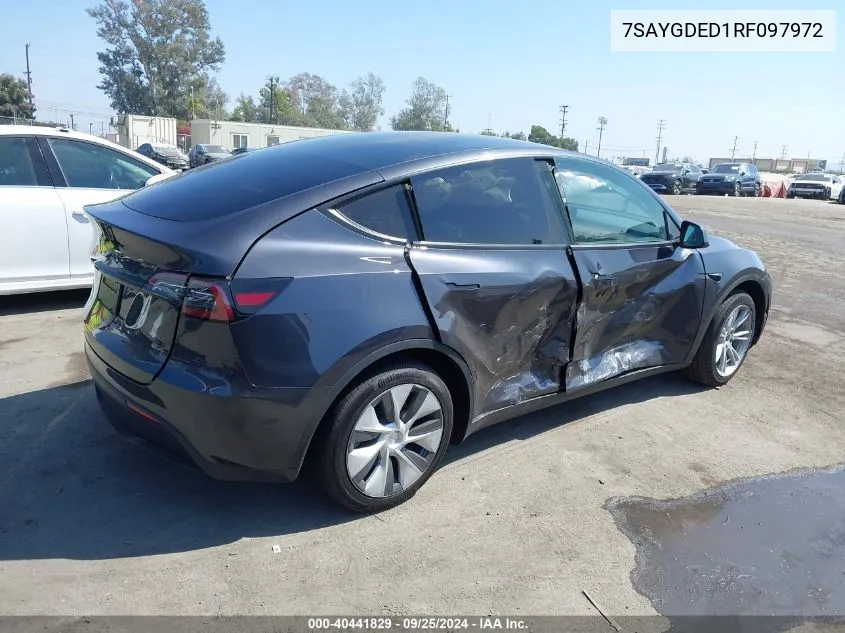 2024 Tesla Model Y Long Range Dual Motor All-Wheel Drive/Rwd VIN: 7SAYGDED1RF097972 Lot: 40441829