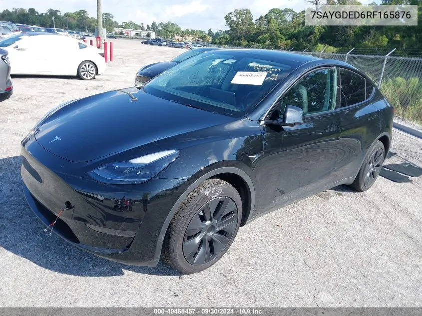 2024 Tesla Model Y VIN: 7SAYGDED6RF165876 Lot: 40468457