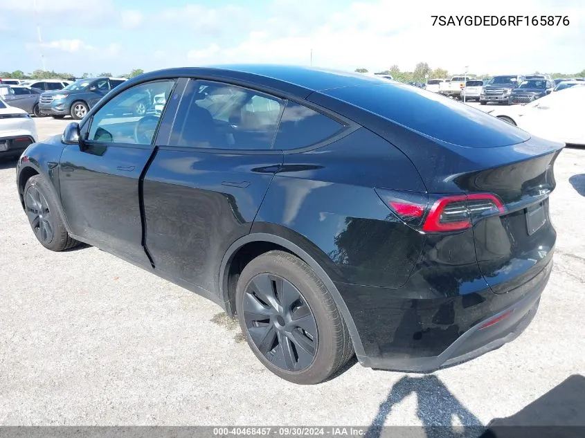 2024 Tesla Model Y VIN: 7SAYGDED6RF165876 Lot: 40468457