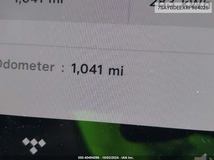 2024 Tesla Model Y Long Range Dual Motor All-Wheel Drive VIN: 7SAYGDEEXRF984026 Lot: 40494098