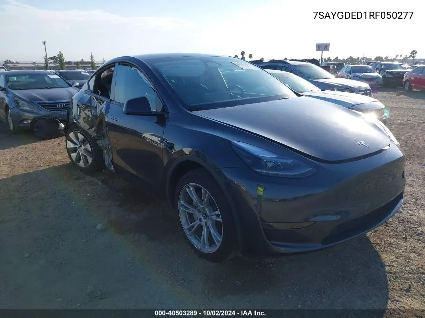 2024 Tesla Model Y Long Range Dual Motor All-Wheel Drive VIN: 7SAYGDED1RF050277 Lot: 40503289