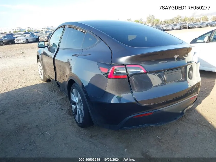 2024 Tesla Model Y Long Range Dual Motor All-Wheel Drive VIN: 7SAYGDED1RF050277 Lot: 40503289