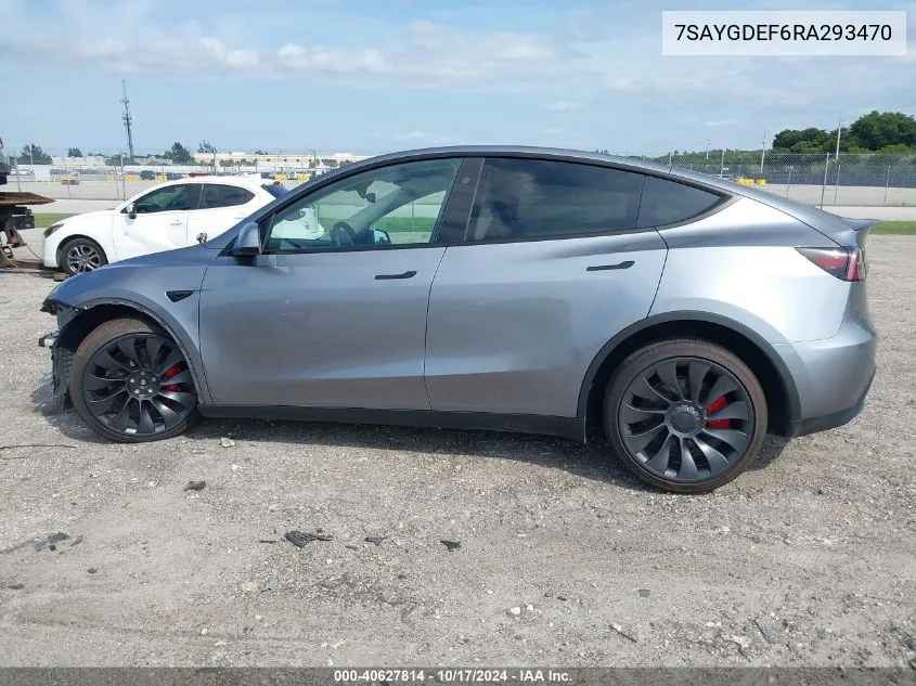 2024 Tesla Model Y Performance Dual Motor All-Wheel Drive VIN: 7SAYGDEF6RA293470 Lot: 40627814