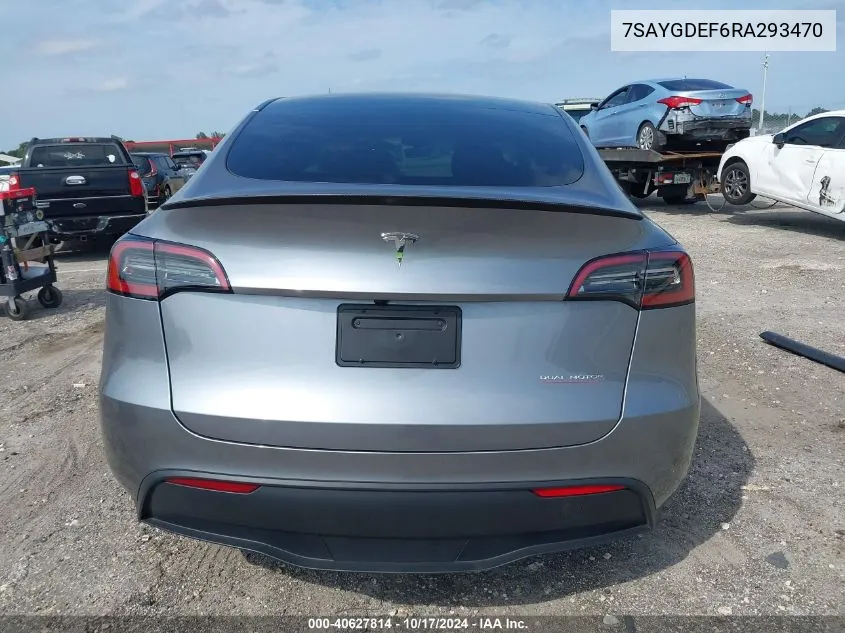 2024 Tesla Model Y Performance Dual Motor All-Wheel Drive VIN: 7SAYGDEF6RA293470 Lot: 40627814