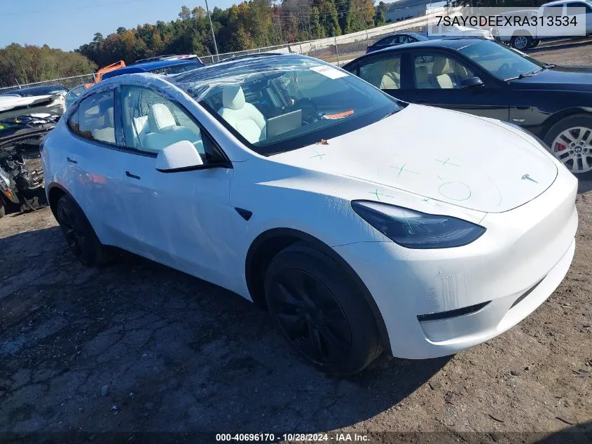 2024 Tesla Model Y Long Range Dual Motor All-Wheel Drive VIN: 7SAYGDEEXRA313534 Lot: 40696170