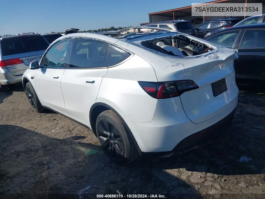 2024 Tesla Model Y Long Range Dual Motor All-Wheel Drive VIN: 7SAYGDEEXRA313534 Lot: 40696170