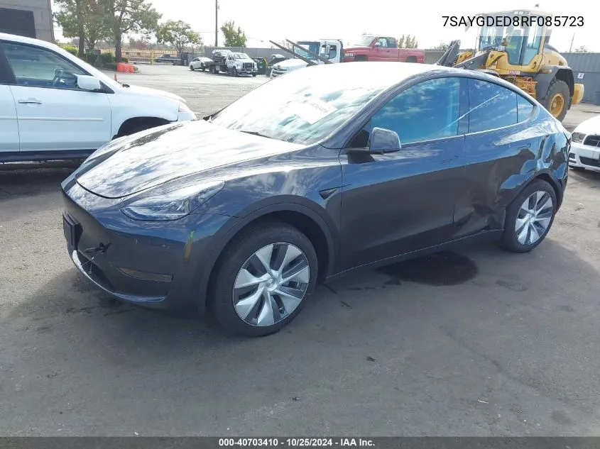 2024 Tesla Model Y Long Range Dual Motor All-Wheel Drive/Rwd VIN: 7SAYGDED8RF085723 Lot: 40703410