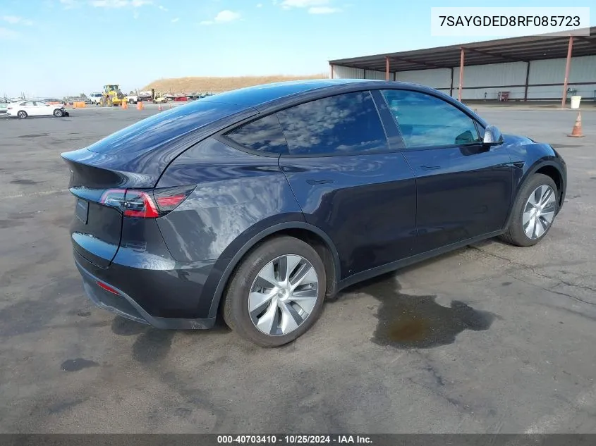 2024 Tesla Model Y Long Range Dual Motor All-Wheel Drive/Rwd VIN: 7SAYGDED8RF085723 Lot: 40703410