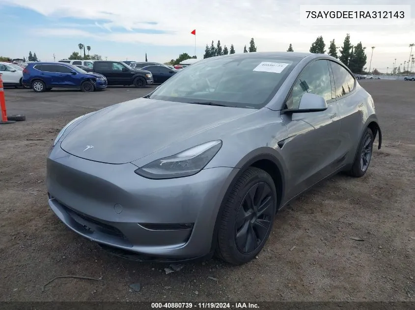 2024 Tesla Model Y Long Range Dual Motor All-Wheel Drive VIN: 7SAYGDEE1RA312143 Lot: 40880739