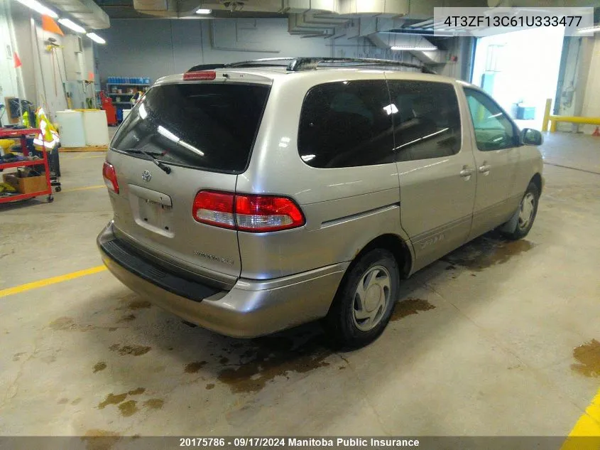 2001 Toyota Sienna Xle V6 VIN: 4T3ZF13C61U333477 Lot: 20175786