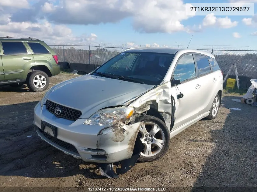 2003 Toyota Corolla Matrix Xr VIN: 2T1KR32E13C729627 Lot: 12137412