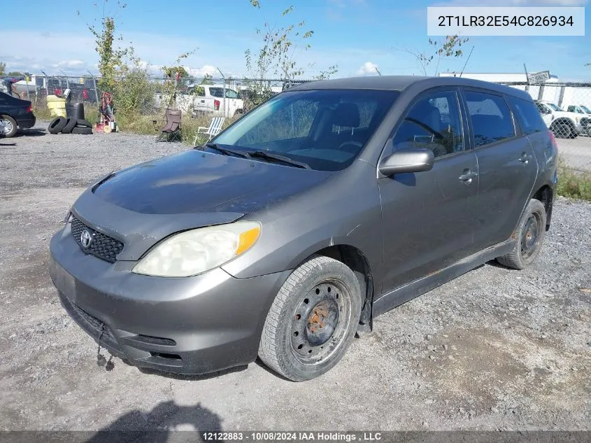 2004 Toyota Corolla Matrix Xr VIN: 2T1LR32E54C826934 Lot: 12122883