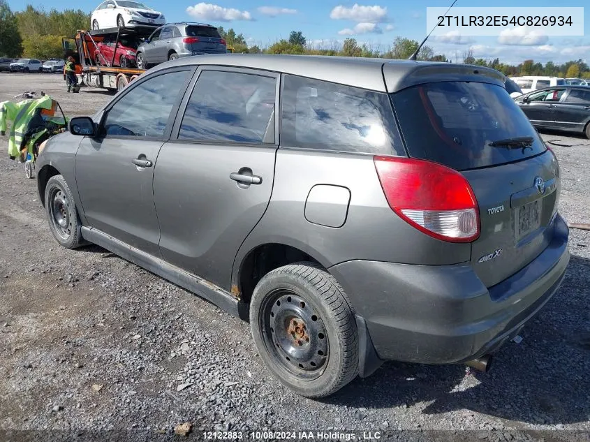 2004 Toyota Corolla Matrix Xr VIN: 2T1LR32E54C826934 Lot: 12122883