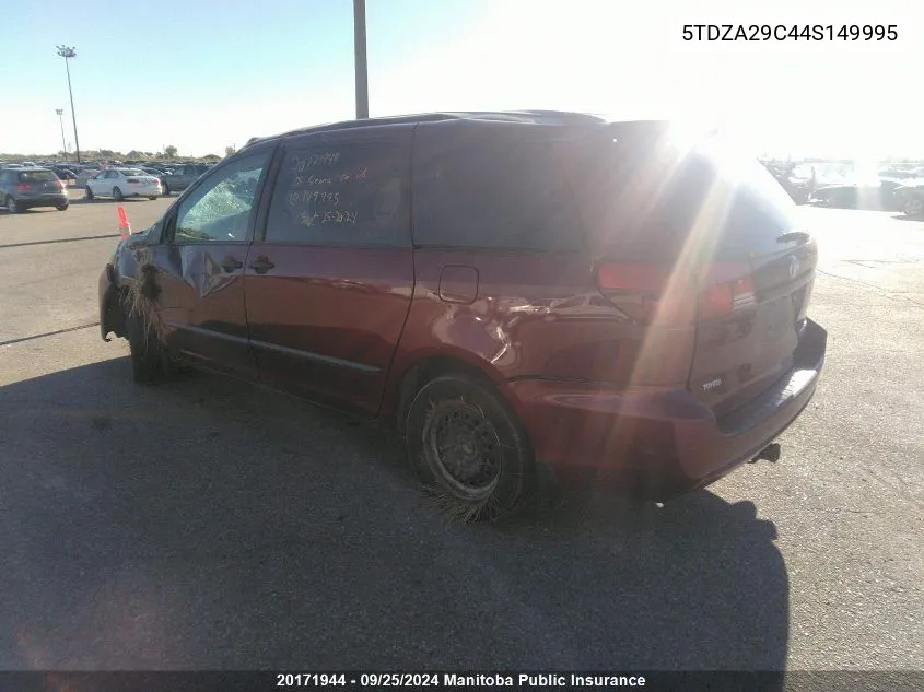 5TDZA29C44S149995 2004 Toyota Sienna Ce V6