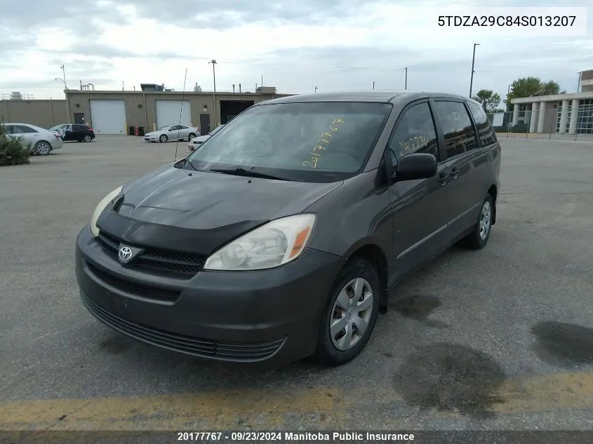 2004 Toyota Sienna Ce V6 VIN: 5TDZA29C84S013207 Lot: 20177767