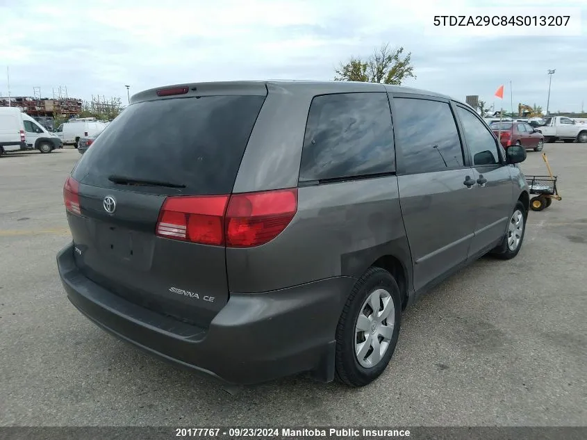 2004 Toyota Sienna Ce V6 VIN: 5TDZA29C84S013207 Lot: 20177767